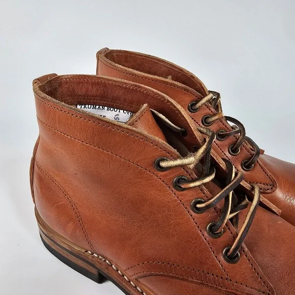 Truman Boot Co Service Work Boots Mens Size 6 USA Chukka Dainite Lug Sole Tan - Picture 3 of 16